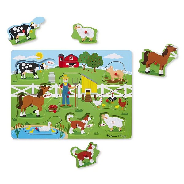 Продукт Melissa and Doug Фермата на Макдоналдс с песничка - Дървен пъзел  - 0 - BG Hlapeta